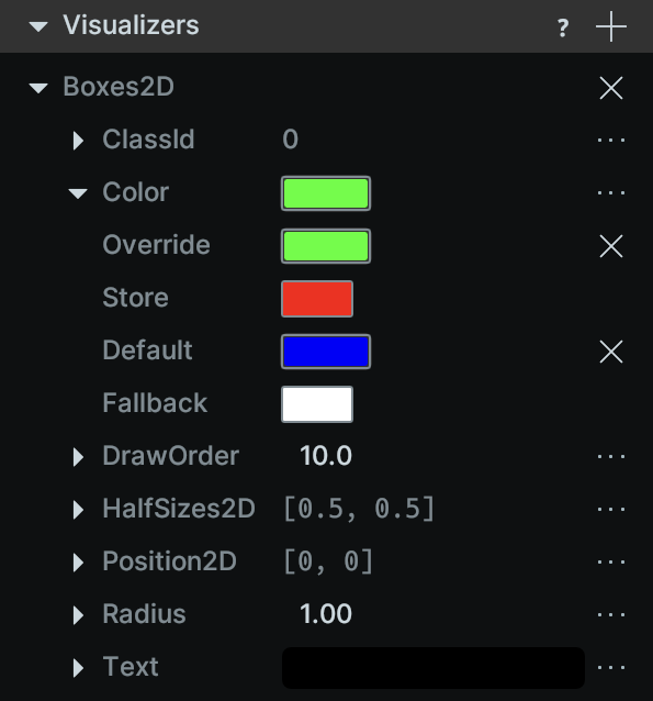 Rerun: Boxes2D visualizer inputs showing component resolution stack.